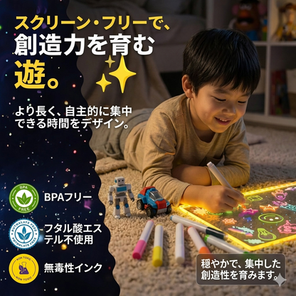 Hikari Kids™ 光るお絵かきボード楽し 創造性を刺激します。
